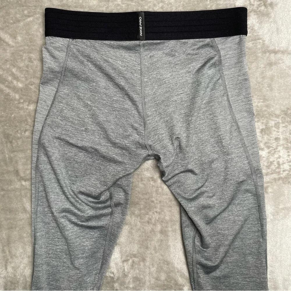 Nike Pro Dri-Fit Men's Heather Gray 3/4 Length Fitness Tights Size Medium
